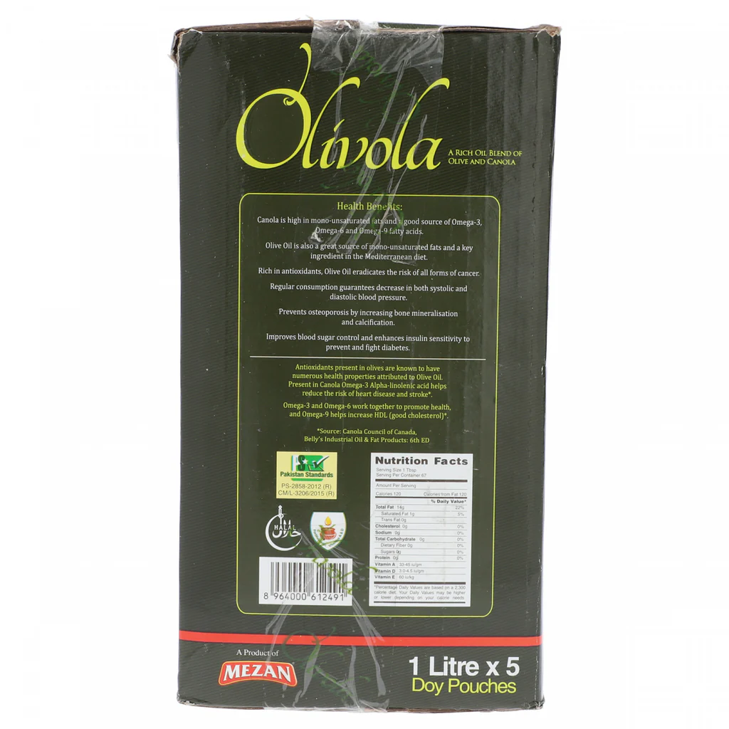 Olivola Olive & Canola Cooking Oil - 5 Liter Pack - Image 3