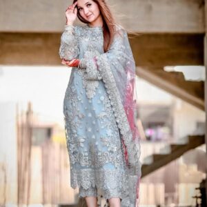 LAAM Organza Embroidered & Stone Work Luxury Unstitched 3PC