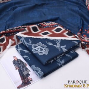 BAROQUE Khaddar Printed Premium Quality Unstitched 3-Piece