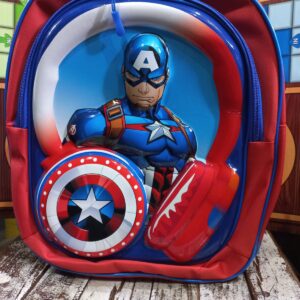 Red & Blue Kids 3D Shield School Bag