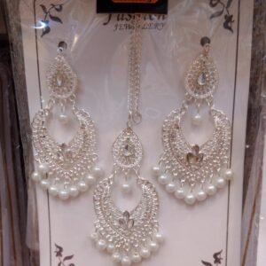 Luxury Silver Chandelier Earrings Set